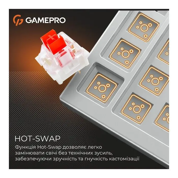 Клавіатура GamePro Genesis Metallic MK144G Outemu Red Switch USB UA Gray (MK144G) зображення 12