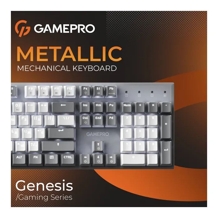 Клавіатура GamePro Genesis Metallic MK144B Outemu Red Switch USB UA Black (MK144B) зображення 7