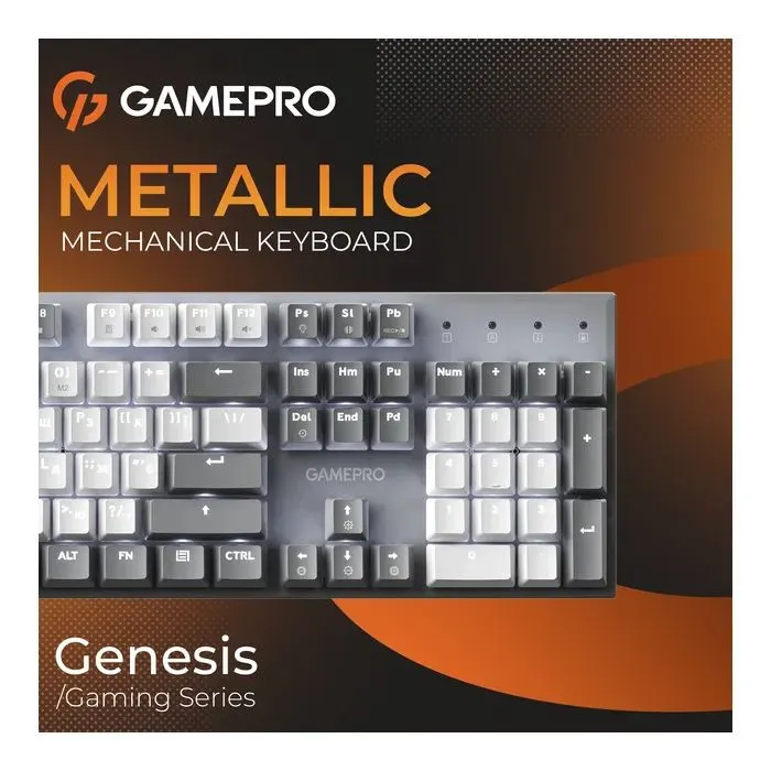 Клавіатура GamePro Genesis Metallic MK144G Outemu Red Switch USB UA Gray (MK144G) зображення 7