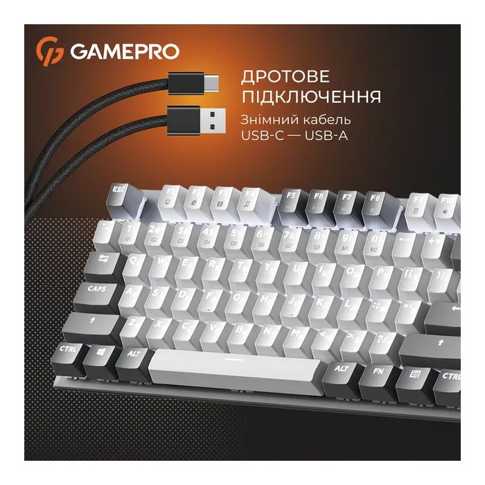 Клавіатура GamePro Genesis Metallic MK144B Outemu Red Switch USB UA Black (MK144B) зображення 8