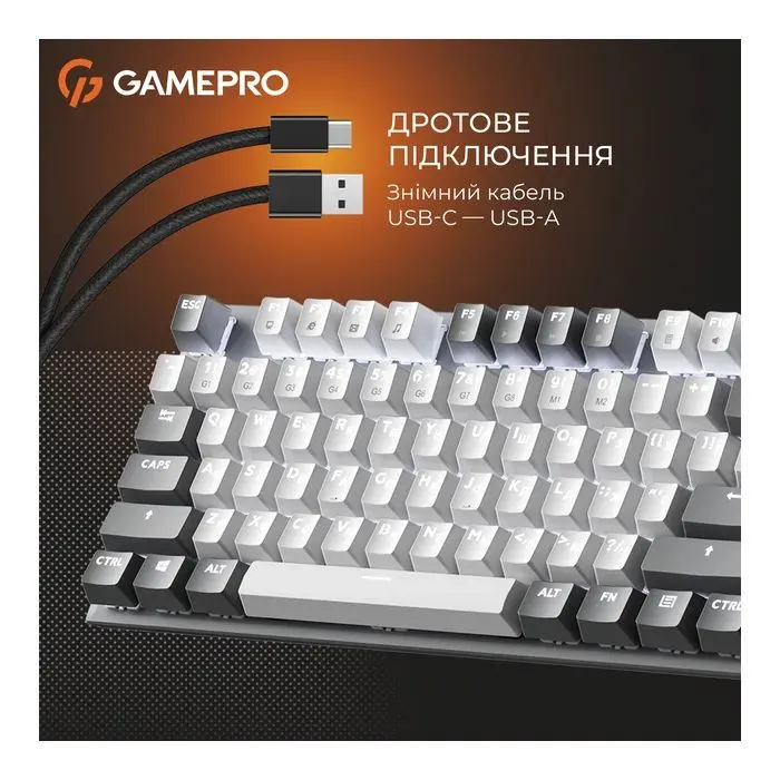 Клавіатура GamePro Genesis Metallic MK144G Outemu Red Switch USB UA Gray (MK144G) зображення 8