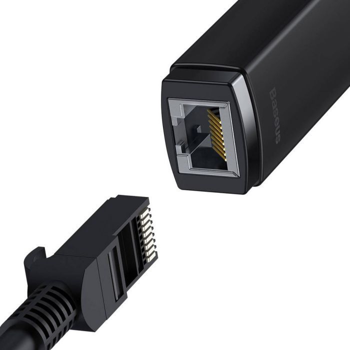 Переходник USB-C to RJ45 Ethernet 1000Mbps black Baseus (WKQX000301) изображение 4