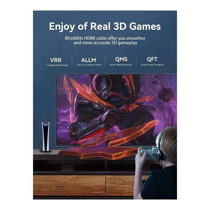 Кабель мультимедийный HDMI M to HDMI M 1.0m 8K black Vention (AANBF) изображение 5