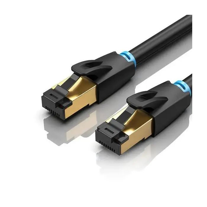 Патч-корд 2м, S/FTP cat 8 RJ-45 black Vention (IKABH)