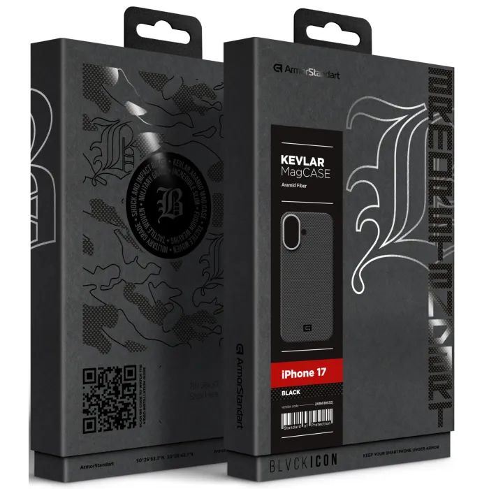 Чехол для мобильного телефона Armorstandart BlackIcon Kevlar MagCase Apple iPhone 17 Black (ARM88532) изображение 2