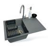 Мийка кухонна Adamant Horizon сірий + змішувач + дозатор (1824296901504)