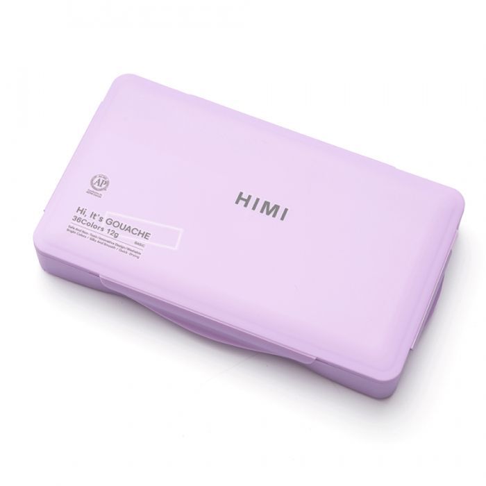 Гуашевые краски HIMI Twin Cup 36*12мл+3 пензлі, фіолетовий пластик, пенал (6976939682577) изображение 2
