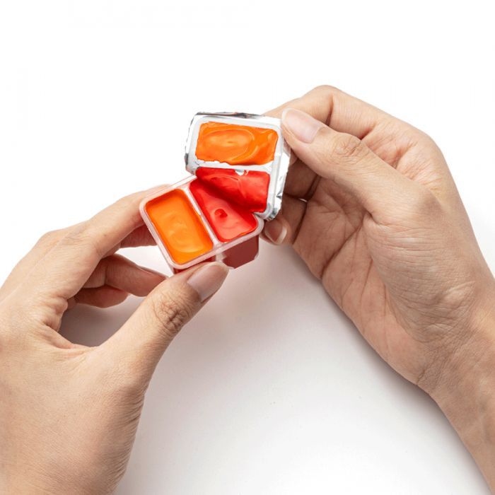 Гуашевые краски HIMI Twin Cup 36*12мл+3 пензлі, фіолетовий пластик, пенал (6976939682577) изображение 8