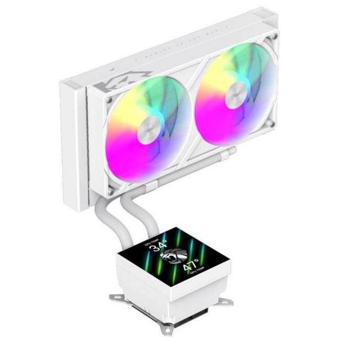 Система жидкостного охлаждения Gamemax GLACIER 240 LCD WH изображение 3