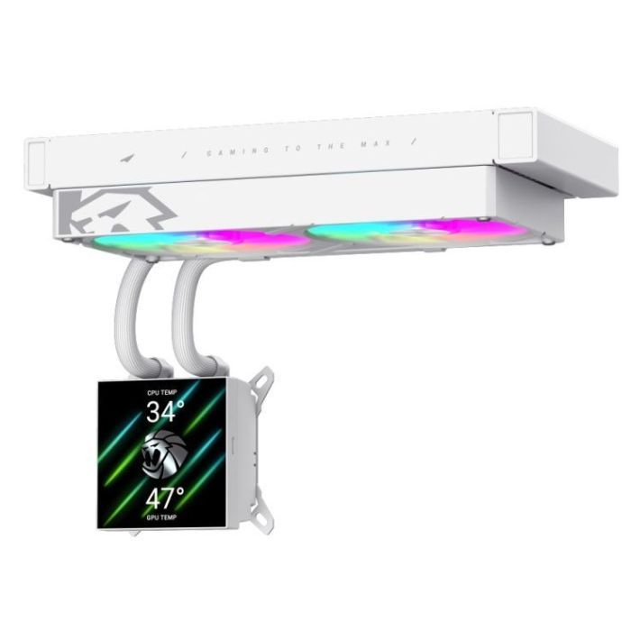 Система жидкостного охлаждения Gamemax GLACIER 240 LCD WH изображение 7