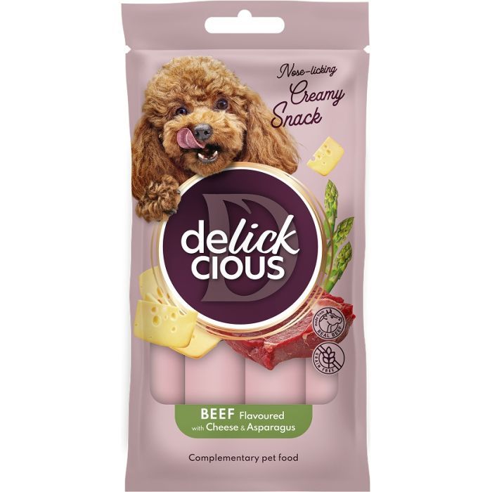 Лакомство для собак Delickcious Кремовые говядина с добавлением сыра и спаржи 1+1 (4820269148086) изображение 2