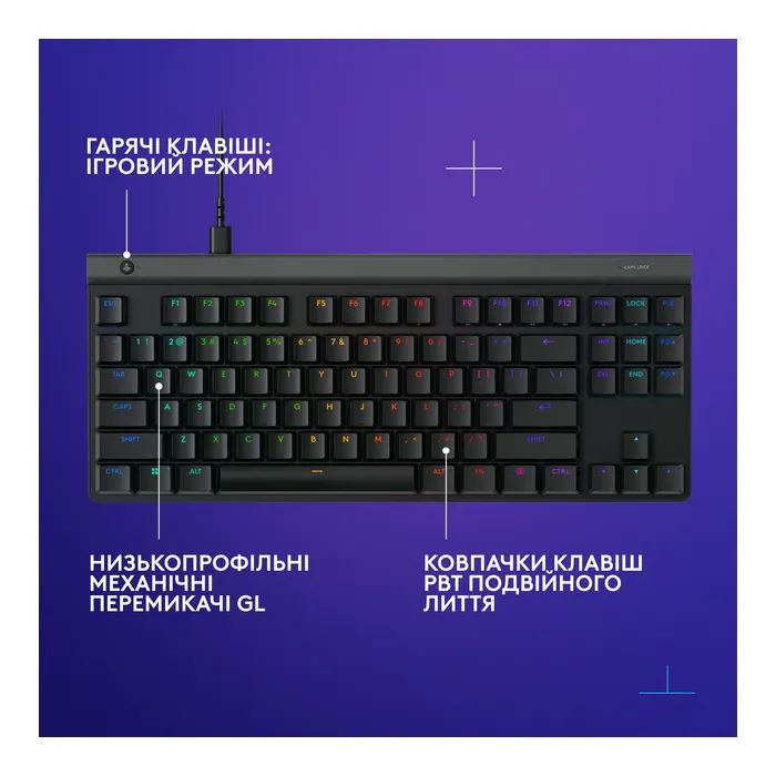Клавиатура Logitech G515 TKL Cored GL Tactile RGB USB UA Black (920-014133) изображение 7