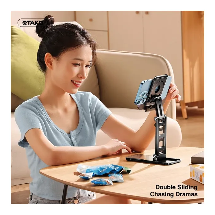 Підставка до планшета та телефона TC06 Double SIiding StabiIizing Bracket Black RTAKO (6975523009455) зображення 3