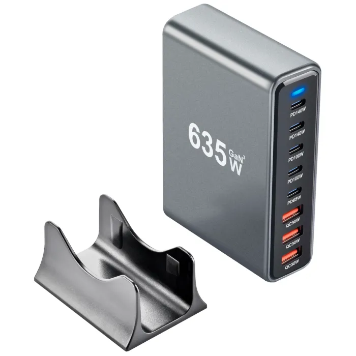 Зарядное устройство XoKo 2xUSB-C PD3.1 140W + 2xUSB-C PD100W + 1xUSB-C PD65W + 3xUSB QC30W GaN (QC-600) изображение 2