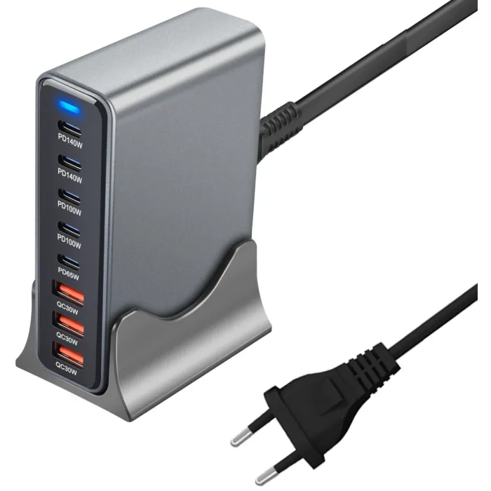 Зарядное устройство XoKo 2xUSB-C PD3.1 140W + 2xUSB-C PD100W + 1xUSB-C PD65W + 3xUSB QC30W GaN (QC-600) изображение 3