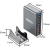 Зарядное устройство XoKo 2xUSB-C PD3.1 140W + 2xUSB-C PD100W + 1xUSB-C PD65W + 3xUSB QC30W GaN (QC-600) изображение 4
