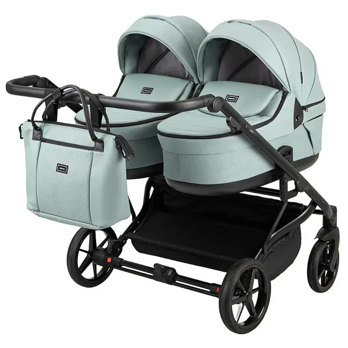 Коляска Adamex 2 в 1 Leo Duo Eco для двійні SA-2 чорна (681143) изображение 2