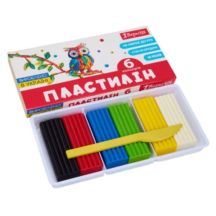 Пластилин 1 вересня Classic 12 кольорів 240 г (540671) изображение 2