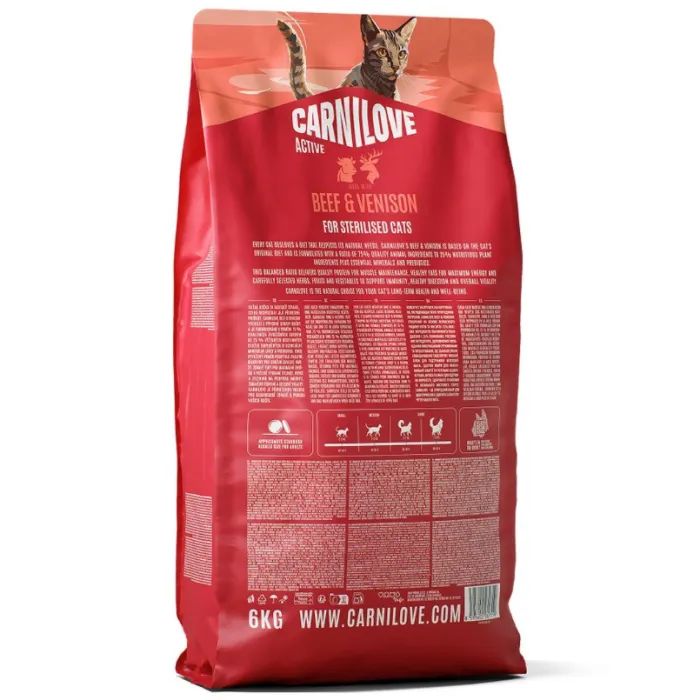 Сухий корм для кішок Carnilove Active Beef & Venison Sterilised 6 кг (8595602581719) зображення 2