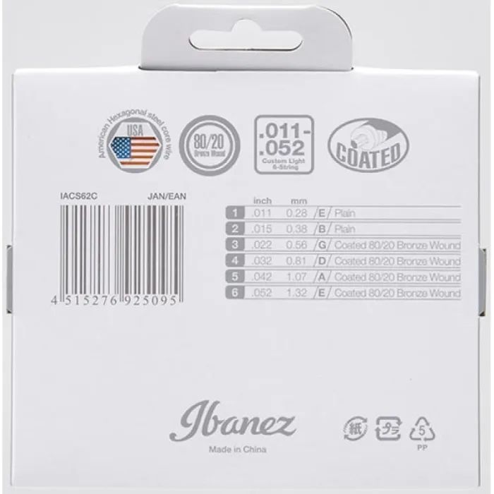 Струны для гитары Ibanez IACS62C Acoustic Guitar Strings 11-52 (301881) изображение 2