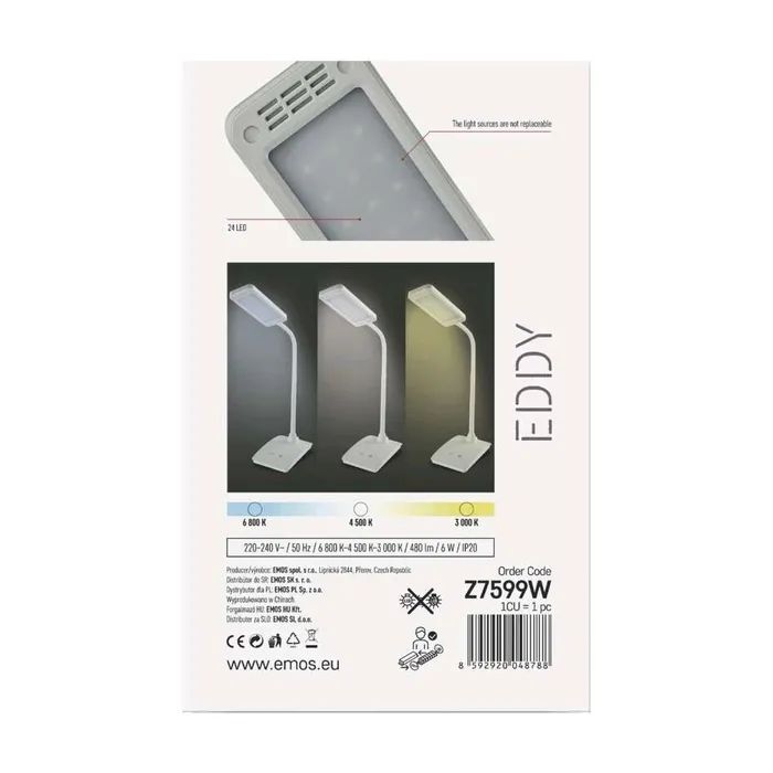 Настольная лампа EMOS EDDY WHITE (Z7599W) изображение 5