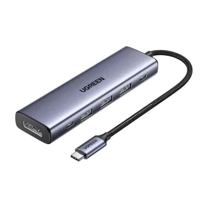 Концентратор Ugreen USB-C 5-in-1 3xUSB-A + 1xUSB-C PD100W + DisplayPort 4K60Hz black (75642)
