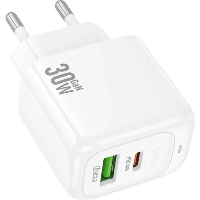 Зарядное устройство HOCO CS55A 1xUSB-C PD30W + 1xUSB QC3.0 white (6942007631549) изображение 3