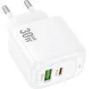 Зарядное устройство HOCO CS55A 1xUSB-C PD30W + 1xUSB QC3.0 white (6942007631549) изображение 3