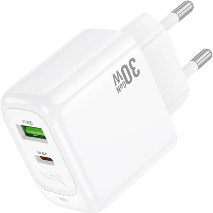 Зарядное устройство HOCO CS55A 1xUSB-C PD30W + 1xUSB QC3.0 white (6942007631549) изображение 5