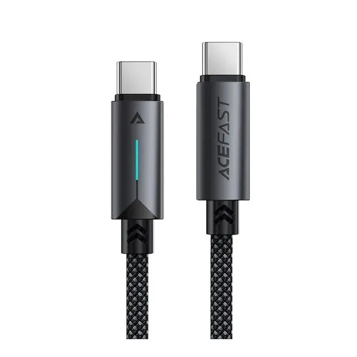 Дата кабель USB-C to USB-C 1.2m 60W nylon black Acefast (6974316284475)