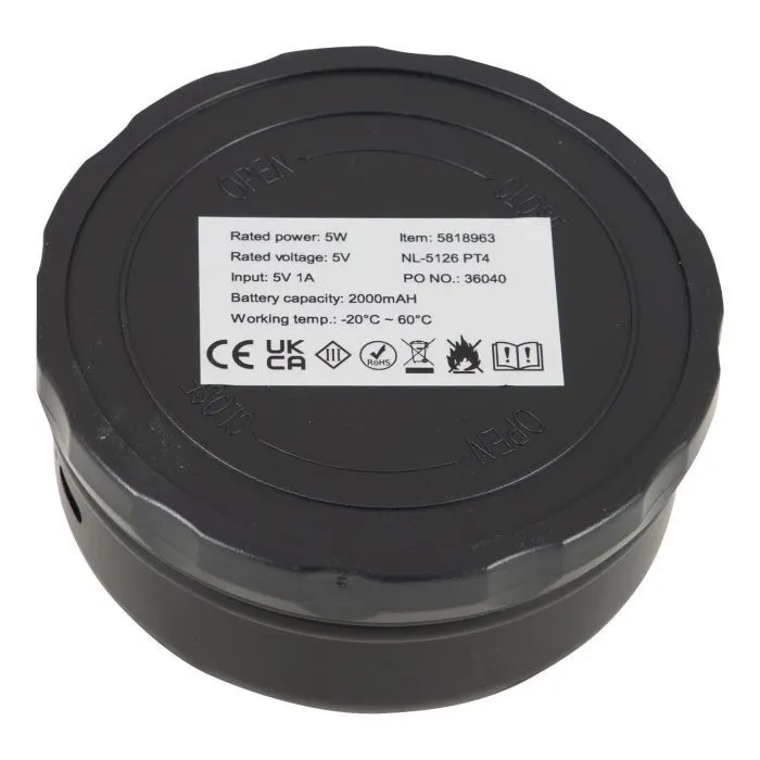 Фонарь Bo-Camp Weirfield Rechargable 180 Lumen Black (5818963) (DAS303873) изображение 2
