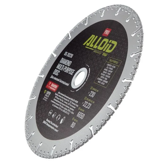 Круг отрезной Alloid Pro, алмазный, многоцелевой, 230мм (DS-20230) изображение 3