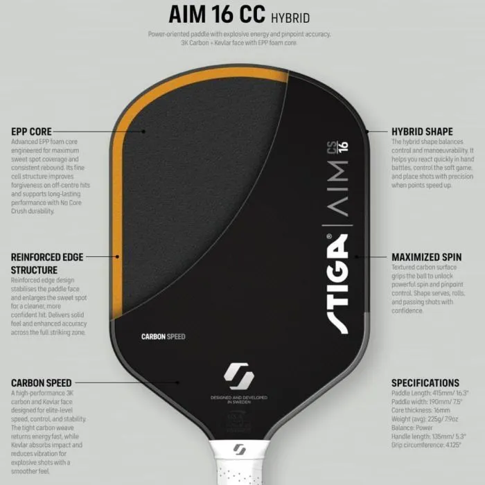 Ракетка для пиклбола Stiga AIM CS 16 Hybrid (3203-0116-02) (932364) изображение 8