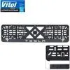 Рамка номерного знака Vitol з рельєфним написом TESLA (RN-VCH-15650-SR-TS)