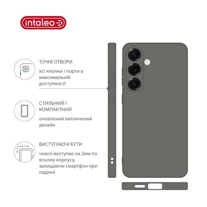 Чохол до мобільного телефона Intaleo Silicone Samsung Galaxy S25 Plus Dark Grey (1283126616860) зображення 4
