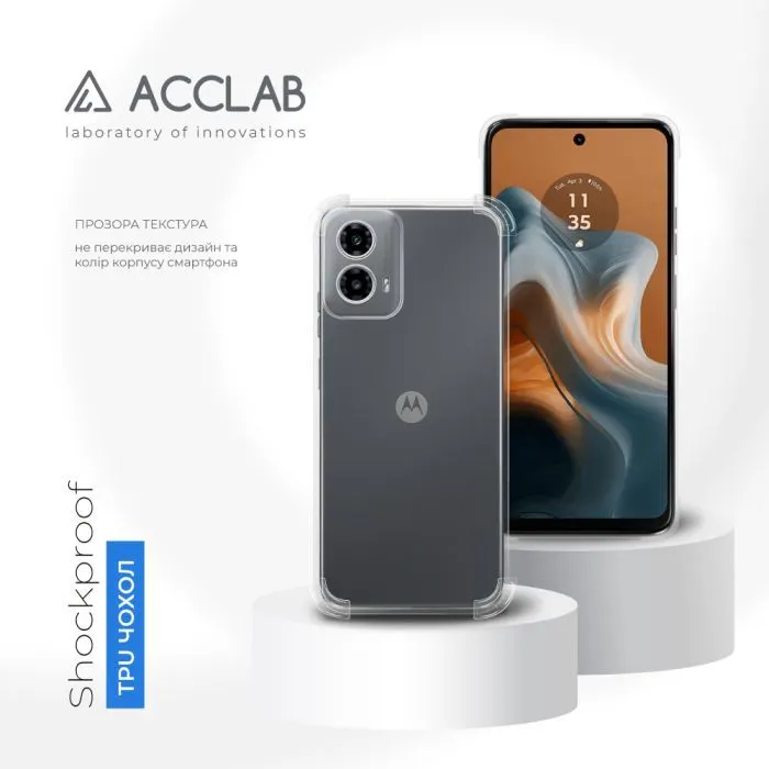 Чохол до мобільного телефона ACCLAB TPU ShockProof Motorola Moto G34 Transparent (1283126610936) зображення 4