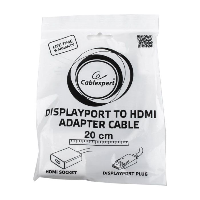 Перехідник DisplayPort to HDMI Cablexpert (A-DPM-HDMIF-002-W) зображення 2