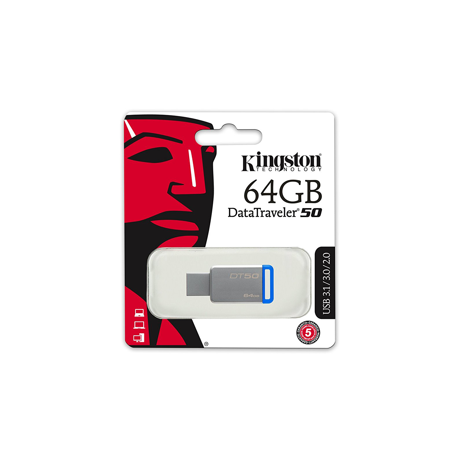 USB флеш накопичувач Kingston 8GB DT50 USB 3.1 (DT50/8GB) зображення 4