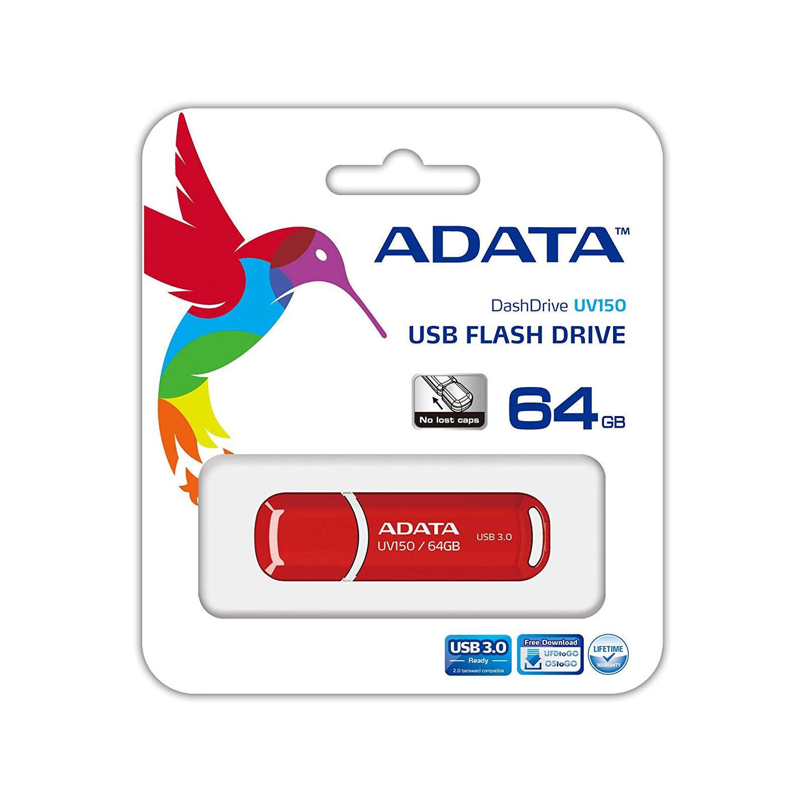 USB флеш накопитель ADATA 32GB UV150 Red USB 3.0 (AUV150-32G-RRD) изображение 4