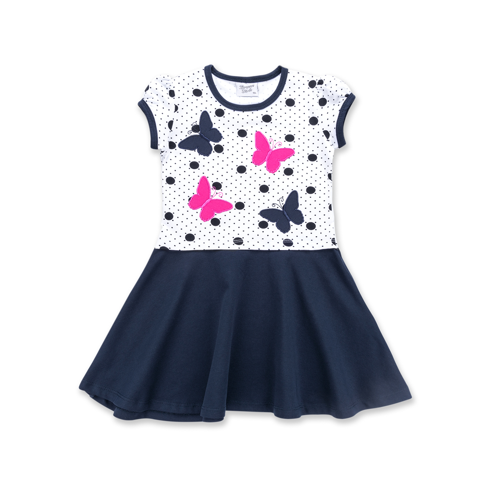 Платье Breeze в горошек с бабочками (8902-122G-blue)