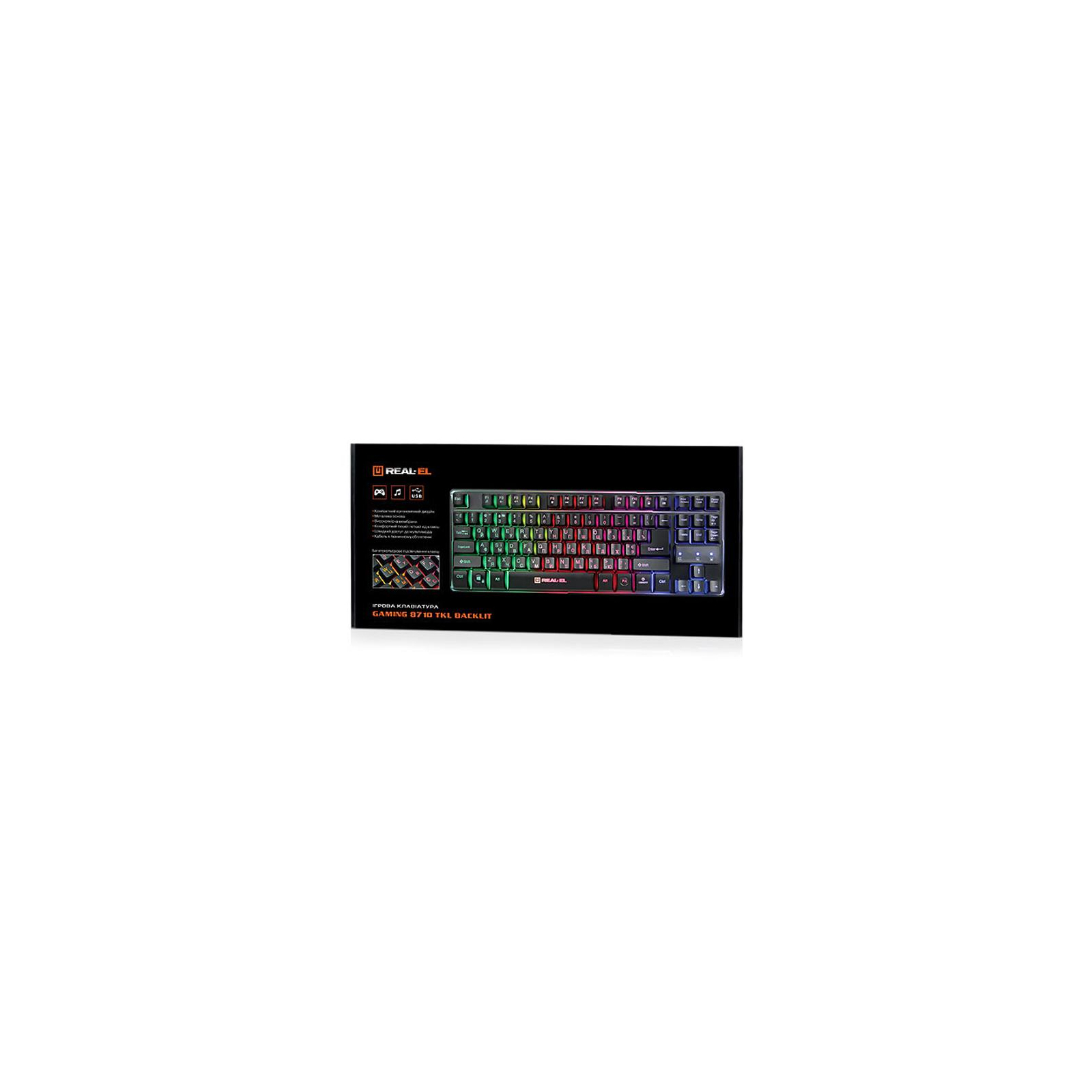 Клавіатура REAL-EL 8710 Gaming TKL Backlit, black зображення 3