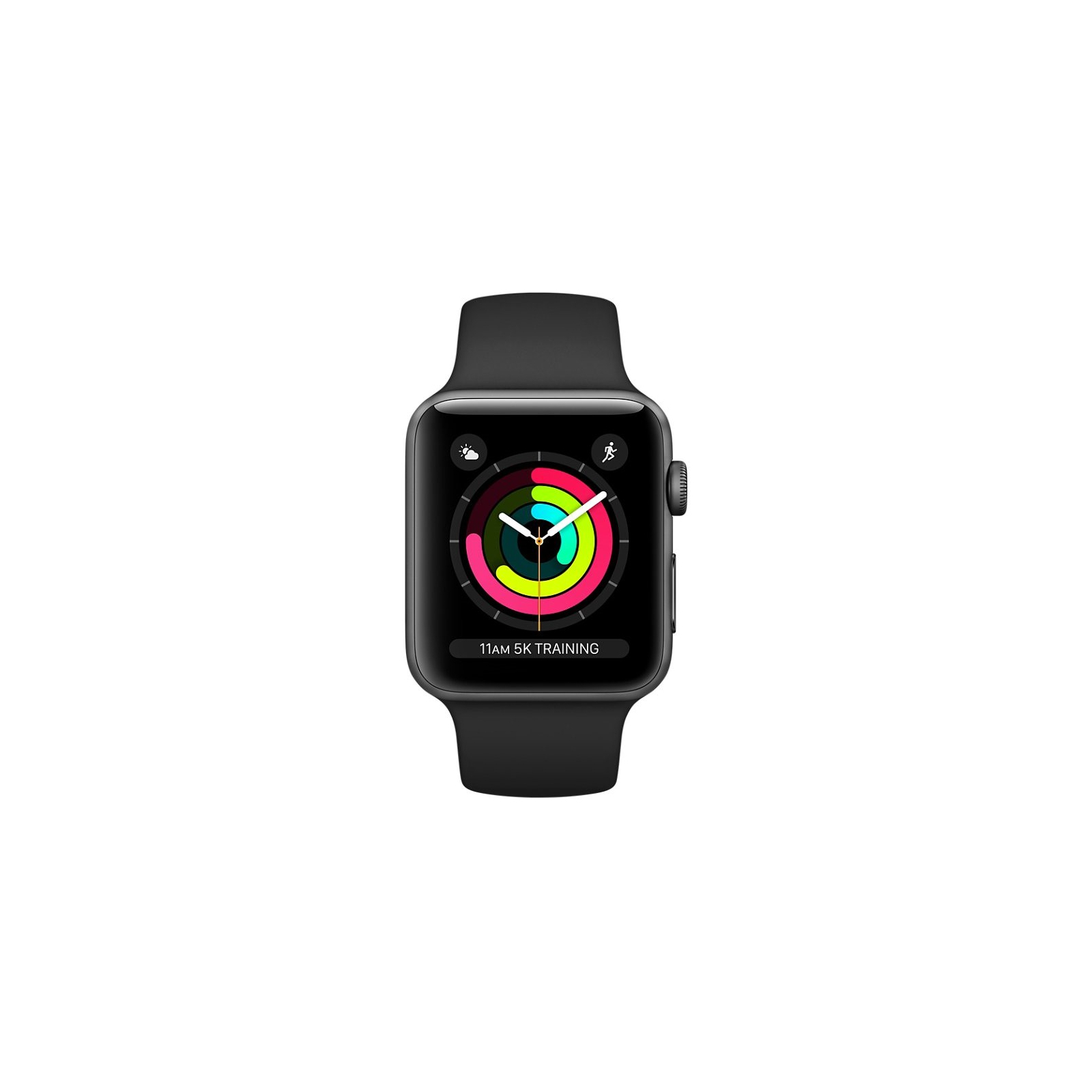 Смарт-годинник Apple Watch Series 3 GPS, 42mm SpaceGrey Aluminium Case Black Band (MTF32FS/A) зображення 2