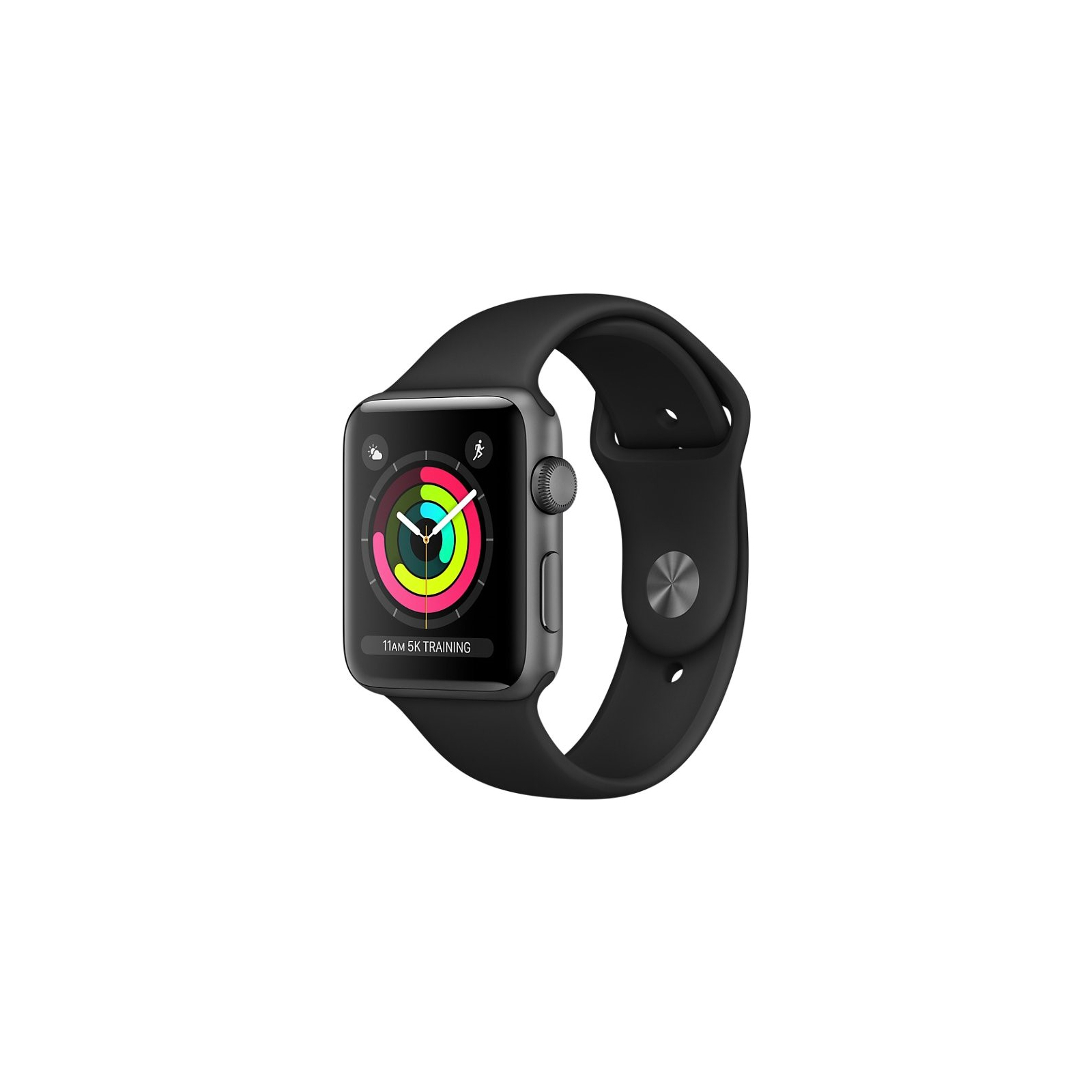 Смарт-годинник Apple Watch Series 3 GPS, 42mm SpaceGrey Aluminium Case Black Band (MTF32FS/A)