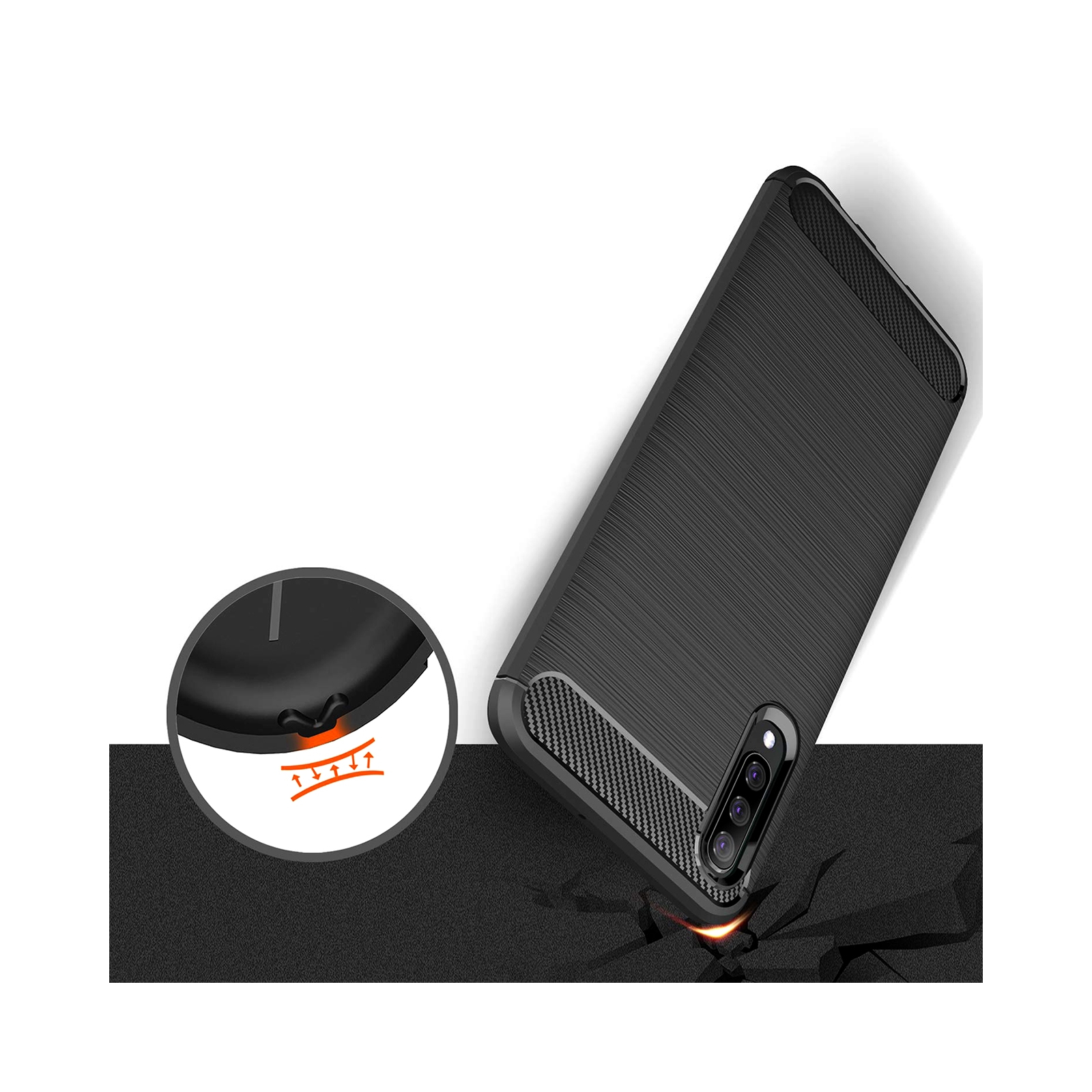 Чохол до мобільного телефона Laudtec для SAMSUNG Galaxy A50 Carbon Fiber (Black) (LT-A50B) зображення 7