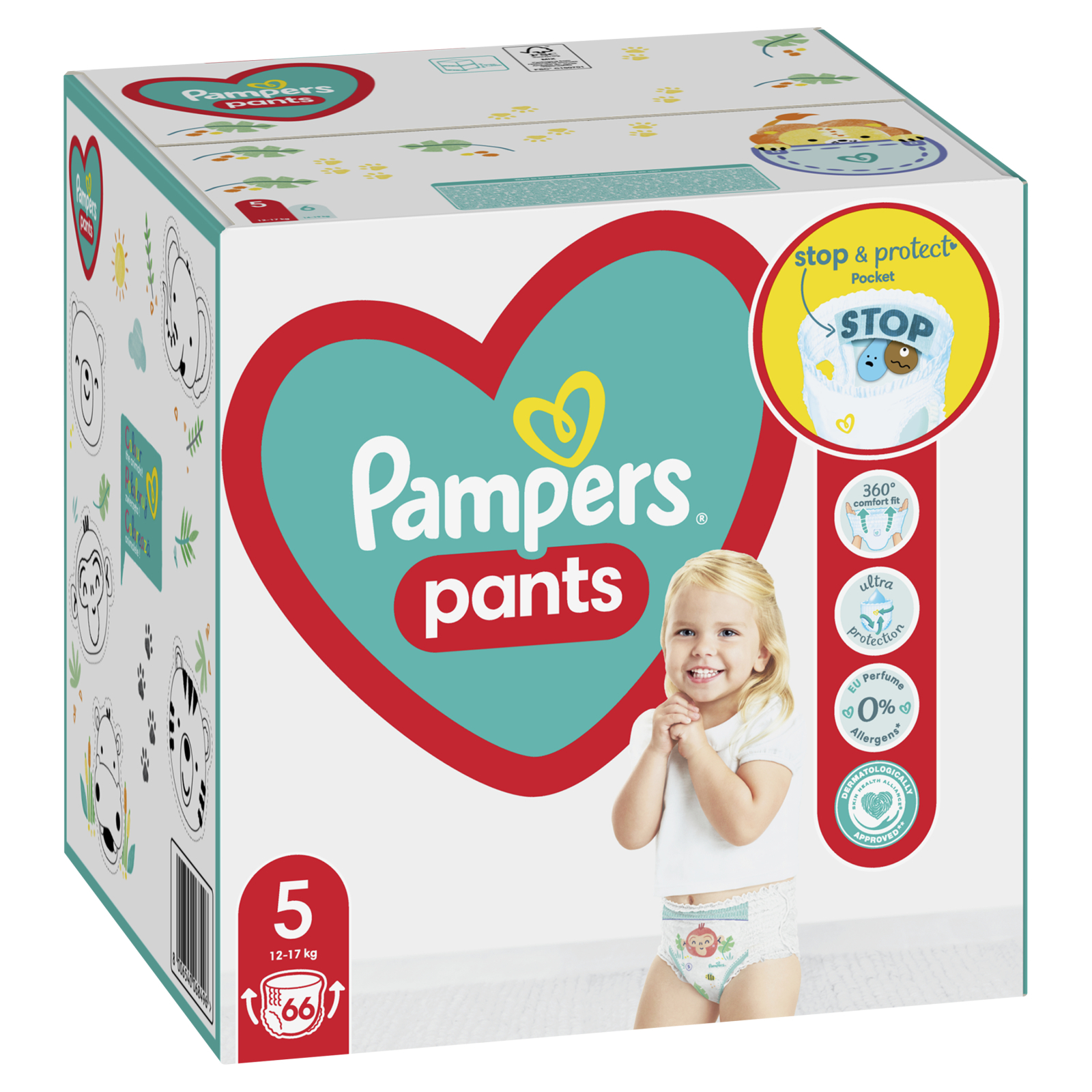 Подгузники Pampers трусики Pants Junior Размер 5 (12-17 кг), 66 шт (8001090994851_8006540068496) изображение 3