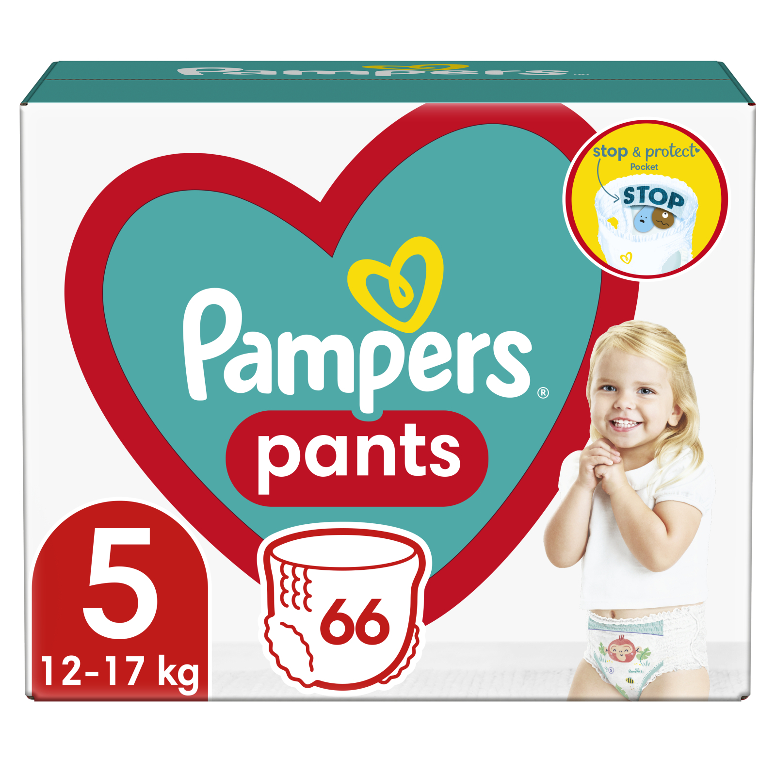 Подгузники Pampers трусики Pants Junior Размер 5 (12-17 кг) 56 шт (8006540069165)