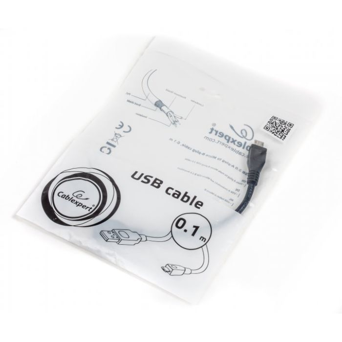 Дата кабель USB 2.0 AM to Micro 5P 0.1m Cablexpert (CCP-mUSB2-AMBM-0.1M) изображение 3