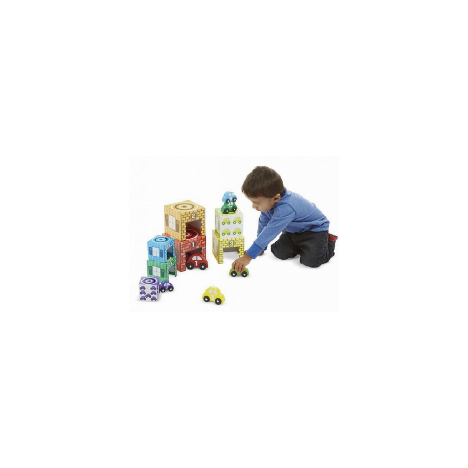 Розвиваюча іграшка Melissa&Doug Набір блоків Автомобілі і гаражі (MD12435) зображення 4
