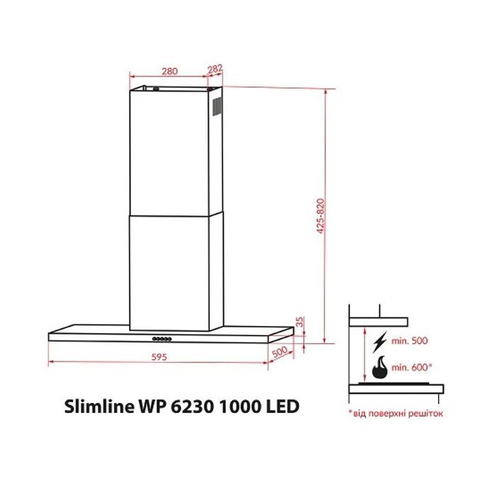 Вытяжка кухонная Weilor Slimline WP 6230 WH 1000 LED изображение 10