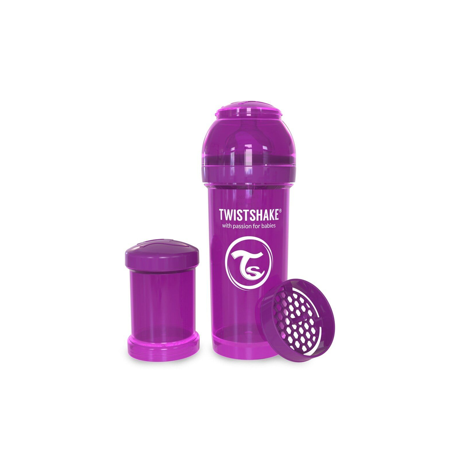 Пляшечка для годування Twistshake антиколькова 260 мл, фіолетова (24856) зображення 2